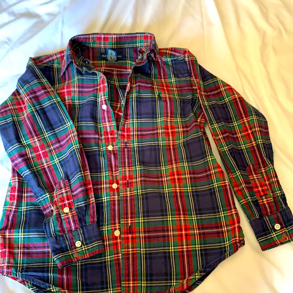 Plaid long sleeve button down